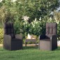 vidaXL Gartensessel mit Kissen 2 Stk. Verstellbar Schwarz Poly Rattan vidaXL Gartensessel mit Kissen 2 Stk. Verstellbar Schwarz Poly Rattan