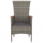 vidaXL Garten-Liegestühle mit Kissen 2 Stk. Grau Poly Rattan vidaXL Garten-Liegestühle mit Kissen 2 Stk. Grau Poly Rattan