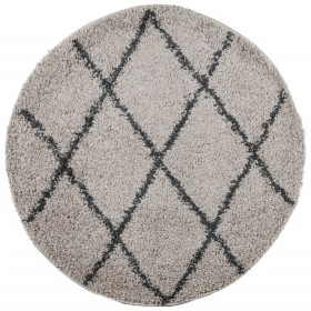 vidaXL Teppich Shaggy Hochflor Modern Beige und Anthrazit Ø 240 cm
