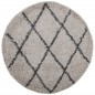vidaXL Teppich Shaggy Hochflor Modern Beige und Anthrazit Ø 240 cm vidaXL Teppich Shaggy Hochflor Modern Beige und Anthrazit Ø 240 cm