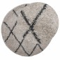 vidaXL Teppich Shaggy Hochflor Modern Beige und Anthrazit Ø 240 cm vidaXL Teppich Shaggy Hochflor Modern Beige und Anthrazit Ø 240 cm