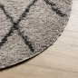 vidaXL Teppich Shaggy Hochflor Modern Beige und Anthrazit Ø 240 cm vidaXL Teppich Shaggy Hochflor Modern Beige und Anthrazit Ø 240 cm
