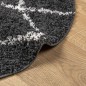 vidaXL Teppich Shaggy Hochflor Modern Schwarz und Creme Ø 200 cm vidaXL Teppich Shaggy Hochflor Modern Schwarz und Creme Ø 200 cm