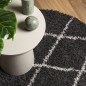 vidaXL Teppich Shaggy Hochflor Modern Schwarz und Creme Ø 200 cm vidaXL Teppich Shaggy Hochflor Modern Schwarz und Creme Ø 200 cm