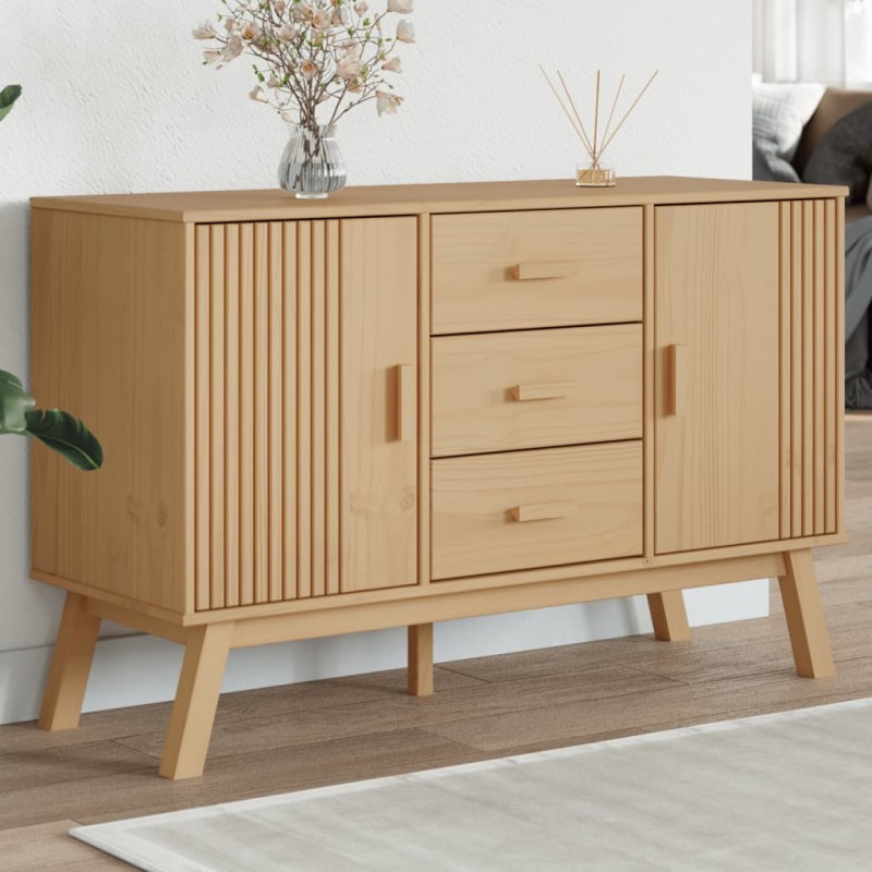 vidaXL Sideboard OLDEN Braun 114x43x73,5 cm Massivholz Kiefer vidaXL Sideboard OLDEN Braun 114x43x73,5 cm Massivholz Kiefer