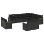 vidaXL 12-tlg. Garten-Sofagarnitur mit Kissen Schwarz Poly Rattan vidaXL 12-tlg. Garten-Sofagarnitur mit Kissen Schwarz Poly Rattan