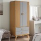 vidaXL Kleiderschrank OLDEN Grau Braun 76,5x53x172cm Massivholz Kiefer vidaXL Kleiderschrank OLDEN Grau Braun 76,5x53x172cm Massivholz Kiefer