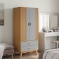 vidaXL Kleiderschrank OLDEN Grau Braun 76,5x53x172cm Massivholz Kiefer vidaXL Kleiderschrank OLDEN Grau Braun 76,5x53x172cm Massivholz Kiefer