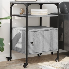 vidaXL Druckerständer 3 Ablagen Grau Sonoma 50x40x76 cm Holzwerkstoff
