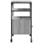 vidaXL Druckerständer 3 Ablagen Grau Sonoma 50x40x76 cm Holzwerkstoff vidaXL Druckerständer 3 Ablagen Grau Sonoma 50x40x76 cm Holzwerkstoff