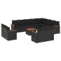 vidaXL 13-tlg. Garten-Sofagarnitur mit Kissen Schwarz Poly Rattan vidaXL 13-tlg. Garten-Sofagarnitur mit Kissen Schwarz Poly Rattan