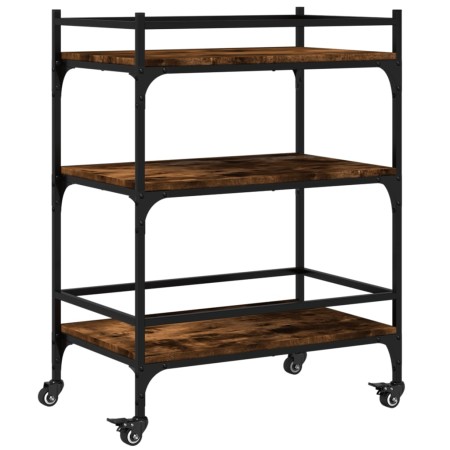 vidaXL Küchenwagen Räuchereiche 65x40x86,5 cm Holzwerkstoff