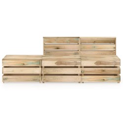 3-tlg. Garten-Lounge-Set Grün Imprägniertes Kiefernholz