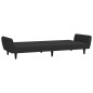 vidaXL Schlafsofa 2-Sitzer mit Fußhocker Schwarz Samt vidaXL Schlafsofa 2-Sitzer mit Fußhocker Schwarz Samt