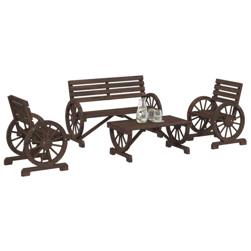 vidaXL 4-tlg. Garten-Lounge-Set Massivholz Tanne vidaXL 4-tlg. Garten-Lounge-Set Massivholz Tanne