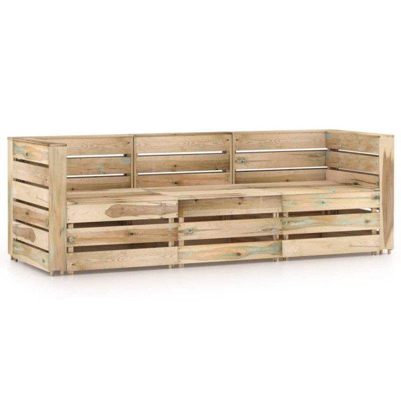 3-Sitzer Outdoor-Sofa Grün Imprägniertes Kiefernholz 3-Sitzer Outdoor-Sofa Grün Imprägniertes Kiefernholz