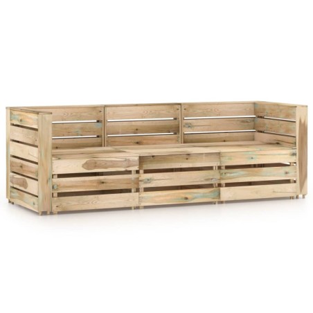 3-Sitzer Outdoor-Sofa Grün Imprägniertes Kiefernholz
