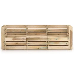 3-Sitzer Outdoor-Sofa Grün Imprägniertes Kiefernholz