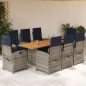 vidaXL 9-tlg. Garten-Essgruppe mit Kissen Beige Poly Rattan vidaXL 9-tlg. Garten-Essgruppe mit Kissen Beige Poly Rattan