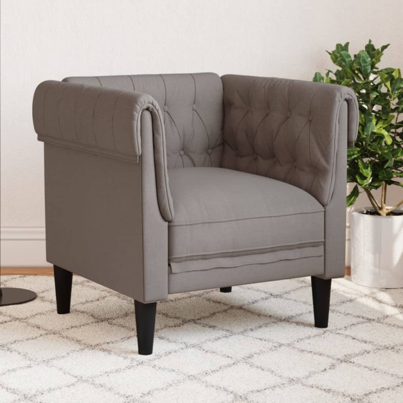 vidaXL Chesterfield-Sessel Taupe Stoff vidaXL Chesterfield-Sessel Taupe Stoff