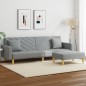 vidaXL Schlafsofa 2-Sitzer mit Kissen und Fußhocker Hellgrau Stoff vidaXL Schlafsofa 2-Sitzer mit Kissen und Fußhocker Hellgrau Stoff