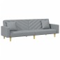 vidaXL Schlafsofa 2-Sitzer mit Kissen und Fußhocker Hellgrau Stoff vidaXL Schlafsofa 2-Sitzer mit Kissen und Fußhocker Hellgrau Stoff