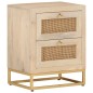 vidaXL Nachttisch 40x30x50 cm Massivholz Mango und Eisen vidaXL Nachttisch 40x30x50 cm Massivholz Mango und Eisen