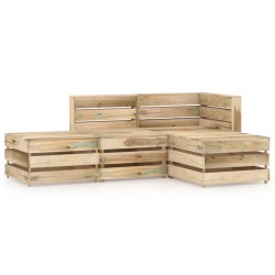vidaXL 4-tlg. Garten-Lounge-Set Grün Imprägniertes Kiefernholz