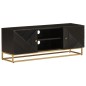 vidaXL TV-Schrank Schwarz 110x30x40 cm Massivholz Mango und Eisen vidaXL TV-Schrank Schwarz 110x30x40 cm Massivholz Mango und Eisen