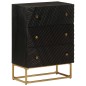 vidaXL Kommode Schwarz 55x30x76 cm Massivholz Mango und Eisen vidaXL Kommode Schwarz 55x30x76 cm Massivholz Mango und Eisen