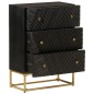 vidaXL Kommode Schwarz 55x30x76 cm Massivholz Mango und Eisen vidaXL Kommode Schwarz 55x30x76 cm Massivholz Mango und Eisen
