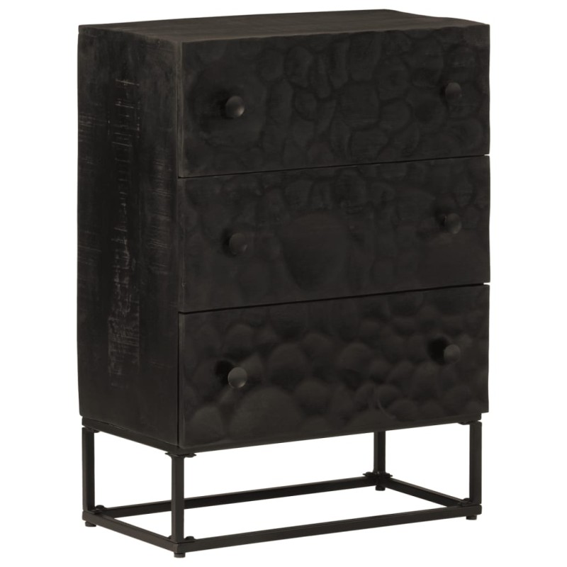 vidaXL Kommode Schwarz 55x30x76 cm Massivholz Mango und Eisen vidaXL Kommode Schwarz 55x30x76 cm Massivholz Mango und Eisen