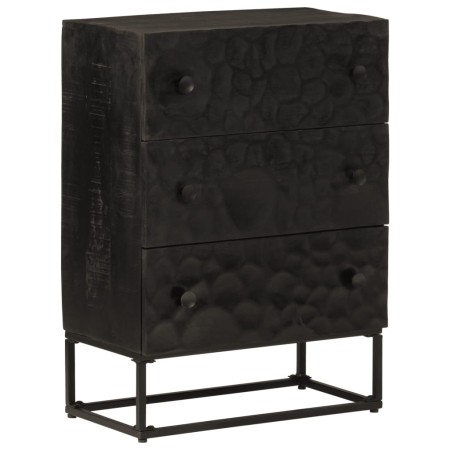 vidaXL Kommode Schwarz 55x30x76 cm Massivholz Mango und Eisen