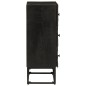 vidaXL Kommode Schwarz 55x30x76 cm Massivholz Mango und Eisen vidaXL Kommode Schwarz 55x30x76 cm Massivholz Mango und Eisen