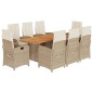 vidaXL 9-tlg. Garten-Essgruppe mit Kissen Beigemischung Poly Rattan vidaXL 9-tlg. Garten-Essgruppe mit Kissen Beigemischung Poly Rattan