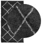 vidaXL Teppich Shaggy Hochflor Modern Schwarz und Creme 60x110 cm vidaXL Teppich Shaggy Hochflor Modern Schwarz und Creme 60x110 cm