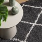 vidaXL Teppich Shaggy Hochflor Modern Schwarz und Creme 60x110 cm vidaXL Teppich Shaggy Hochflor Modern Schwarz und Creme 60x110 cm