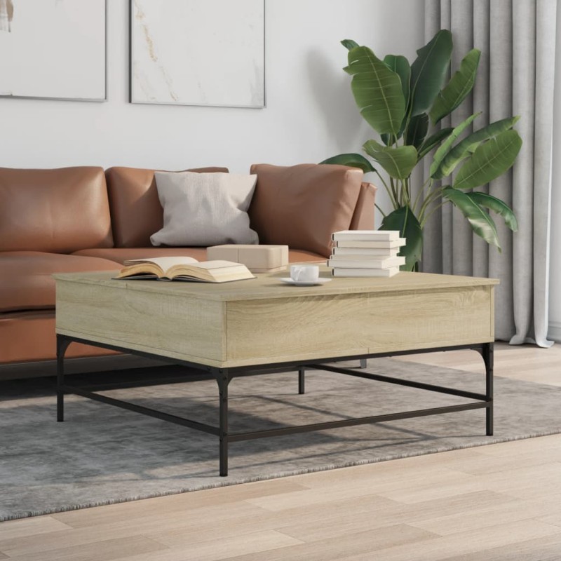 vidaXL Couchtisch Sonoma-Eiche 95x95x45 cm Holzwerkstoff und Metall vidaXL Couchtisch Sonoma-Eiche 95x95x45 cm Holzwerkstoff und Metall