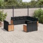vidaXL 11-tlg. Garten-Sofagarnitur mit Kissen Schwarz Poly Rattan vidaXL 11-tlg. Garten-Sofagarnitur mit Kissen Schwarz Poly Rattan
