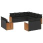 vidaXL 11-tlg. Garten-Sofagarnitur mit Kissen Schwarz Poly Rattan vidaXL 11-tlg. Garten-Sofagarnitur mit Kissen Schwarz Poly Rattan