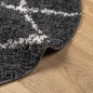 vidaXL Teppich Shaggy Hochflor Modern Schwarz und Creme Ø 280 cm vidaXL Teppich Shaggy Hochflor Modern Schwarz und Creme Ø 280 cm