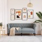 vidaXL Chesterfield-Sofa 2-Sitzer Hellgrau Stoff vidaXL Chesterfield-Sofa 2-Sitzer Hellgrau Stoff