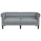 vidaXL Chesterfield-Sofa 2-Sitzer Hellgrau Stoff vidaXL Chesterfield-Sofa 2-Sitzer Hellgrau Stoff