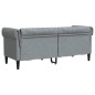 vidaXL Chesterfield-Sofa 2-Sitzer Hellgrau Stoff vidaXL Chesterfield-Sofa 2-Sitzer Hellgrau Stoff