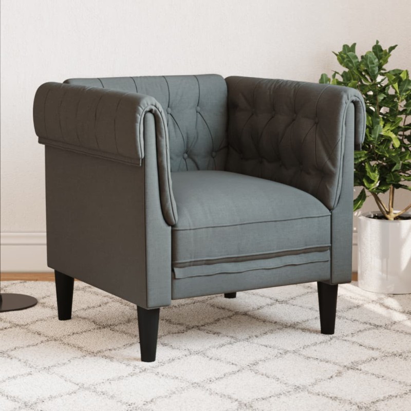 vidaXL Chesterfield-Sessel Dunkelgrau Stoff vidaXL Chesterfield-Sessel Dunkelgrau Stoff