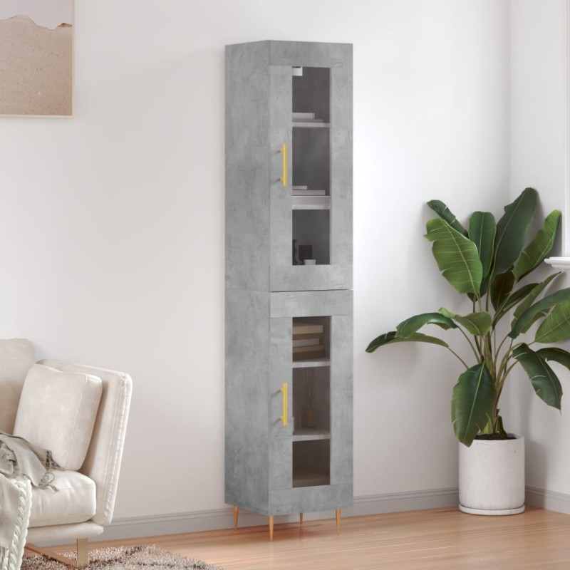 Highboard Betongrau 34,5x34x180 cm Holzwerkstoff Highboard Betongrau 34,5x34x180 cm Holzwerkstoff