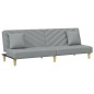 vidaXL Schlafsofa 2-Sitzer mit Kissen und Fußhocker Hellgrau Stoff vidaXL Schlafsofa 2-Sitzer mit Kissen und Fußhocker Hellgrau Stoff