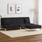 vidaXL Schlafsofa 2-Sitzer mit Kissen und Fußhocker Schwarz Stoff vidaXL Schlafsofa 2-Sitzer mit Kissen und Fußhocker Schwarz Stoff