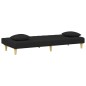 vidaXL Schlafsofa 2-Sitzer mit Kissen und Fußhocker Schwarz Stoff vidaXL Schlafsofa 2-Sitzer mit Kissen und Fußhocker Schwarz Stoff