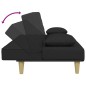 vidaXL Schlafsofa 2-Sitzer mit Kissen und Fußhocker Schwarz Stoff vidaXL Schlafsofa 2-Sitzer mit Kissen und Fußhocker Schwarz Stoff